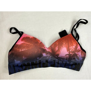 Women’s PINK Victoria’s Secret Tropical Print Wireless Sports Bra Size S NWT